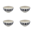 Small Black Stripes Bowls (Set of 4) Online Sale