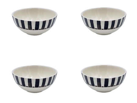 Small Black Stripes Bowls (Set of 4) Online Sale