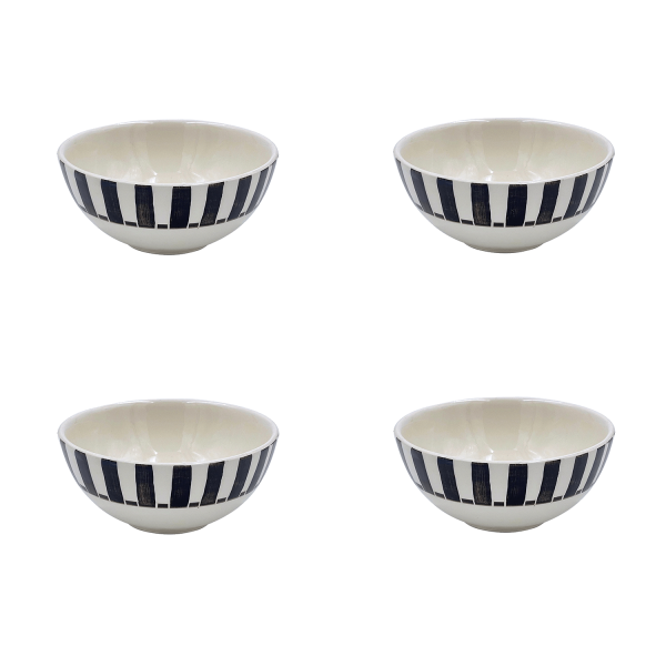 Small Black Stripes Bowls (Set of 4) Online Sale