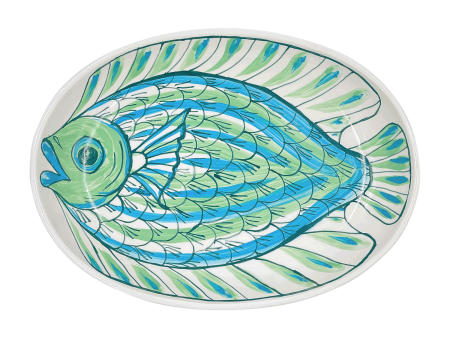 Small Green Romina Fish Oval Platter Online