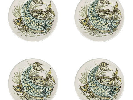 Yellow Aldo Fish Side Plates (Set of 4) Online Hot Sale