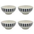 Medium Black Stripes Bowls (Set of 4) For Sale