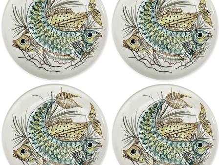 Yellow Aldo Fish Charger Plates (Set of 4) Discount