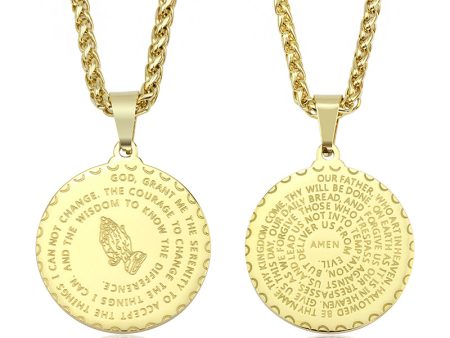 2 Sided Prayer Coin Necklace Cheap