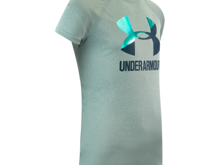 Under Armour Girl s Two Tone Big Logo S S T-Shirt For Sale