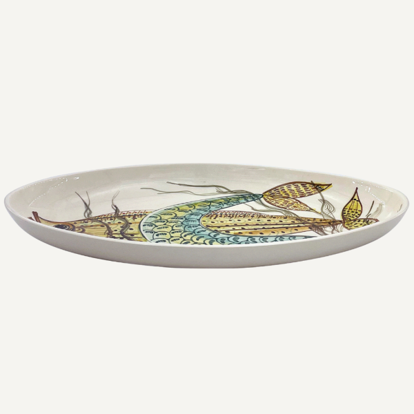 Large Yellow Aldo Fish Oval Platter Online Hot Sale