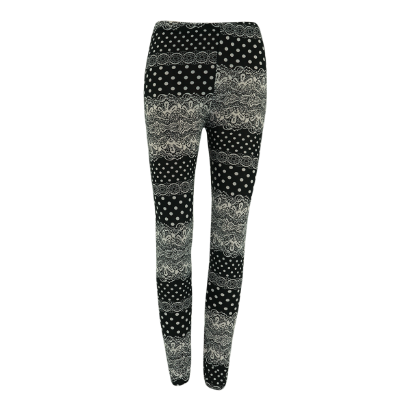 True Rock Women s Pattern Leggings White Dots on Black S M Sale