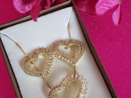 Heart Diamante Set Fashion