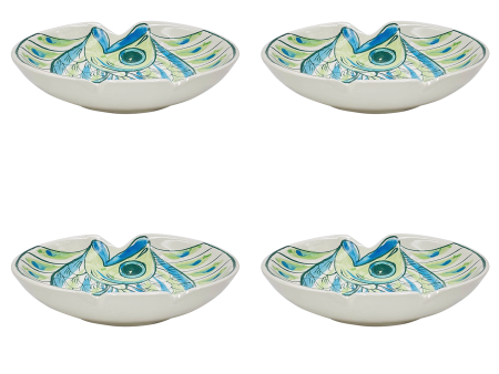 Green Romina Fish Pasta Bowls (Set of 4) Cheap