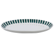 Large Green Stripes Oval Platter Supply