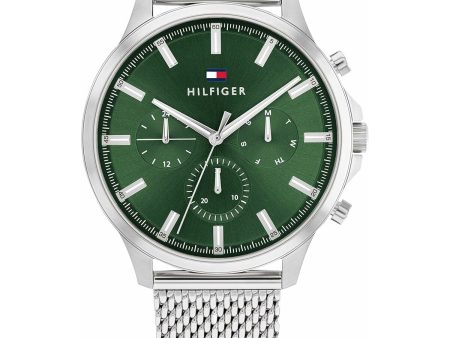 Men s Watch Tommy Hilfiger 1683474 Green Silver Fashion