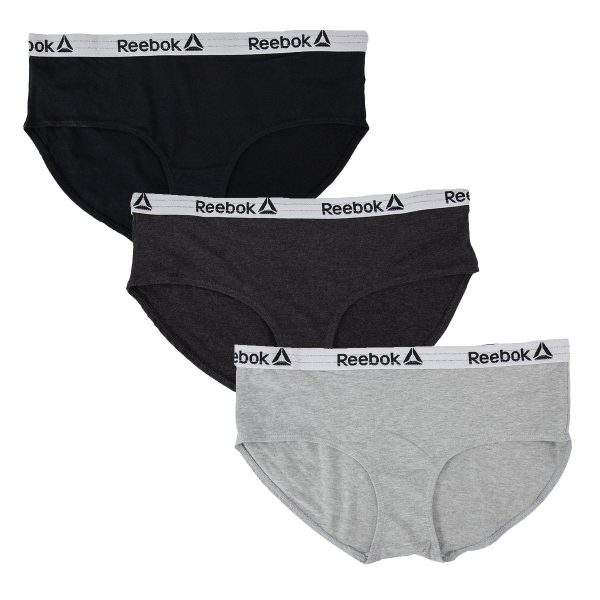 Reebok Women s Cotton Stretch Hipster Panties 3-Pack Hot on Sale