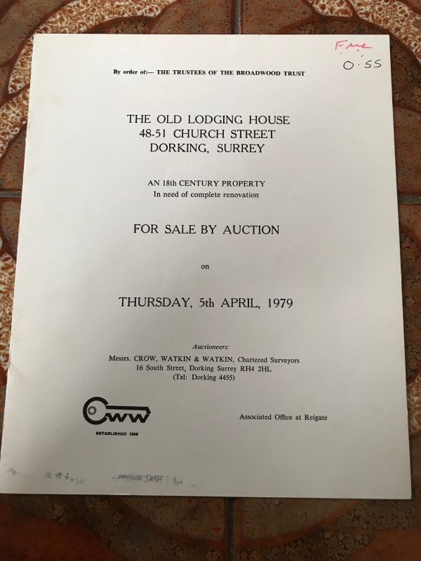 The Old Lodging House, 48-51 Church Street, Dorking, 1979 Sales Particulars For Cheap