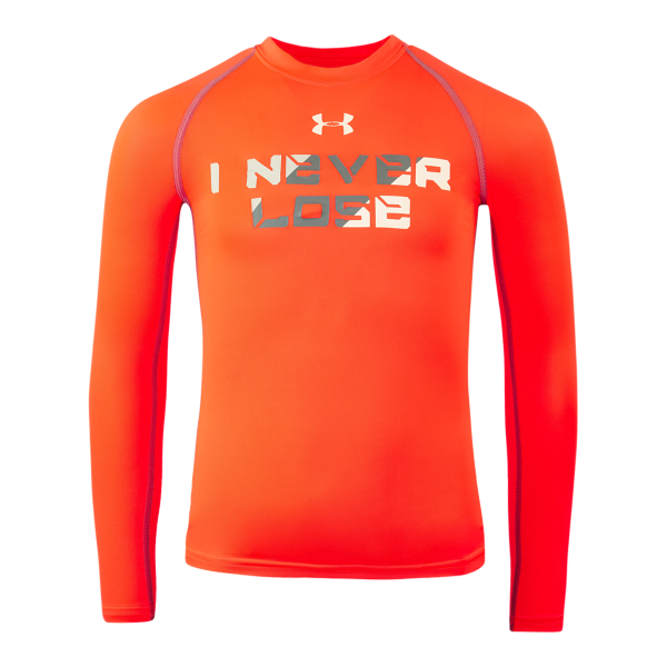 Under Armour Boys  Heatgear Fitted  I Never Lose  L S Shirt For Sale