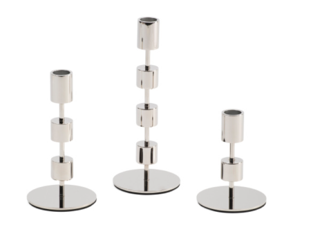 3-Piece Aluminum Taper Candle Holder Set For Discount