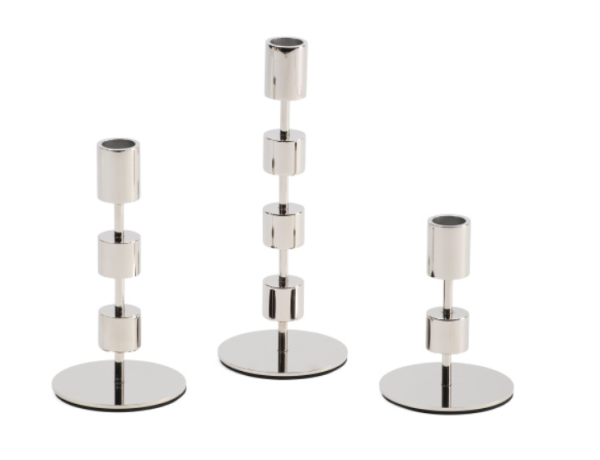 3-Piece Aluminum Taper Candle Holder Set For Discount