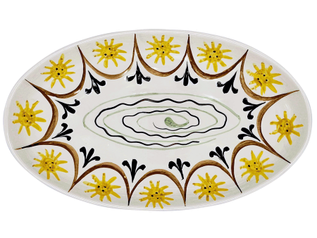 Collagerie X Villa Bologna Pottery Large Scalloped Oval Platter For Discount