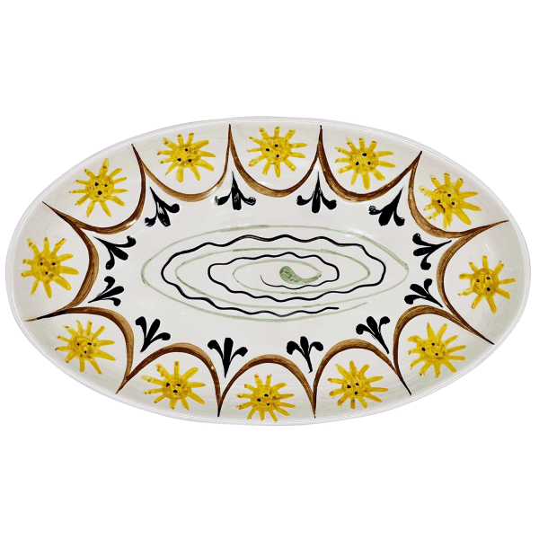 Collagerie X Villa Bologna Pottery Large Scalloped Oval Platter For Discount