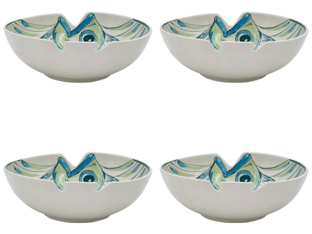 Large Green Romina Fish Bowls (Set of 4) For Discount