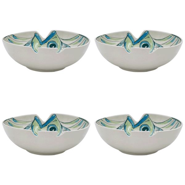 Large Green Romina Fish Bowls (Set of 4) For Discount