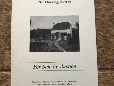 Maple Cottage, Ockley.  1965 Sales Particulars Online now