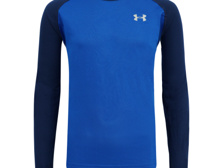 Under Armour Boy s Two-Tone Small Logo L S Shirt Dark Blue Navy Silver M Fashion