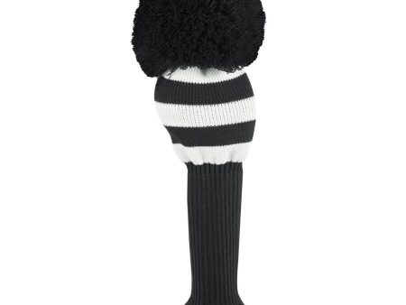 Just4Golf Driver Headcover Wide Black Stripe White For Sale