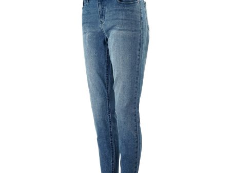 Kenneth Cole New York Women s Jess Skinny Bottom-Hem Jeans Medium Blue 8 Online