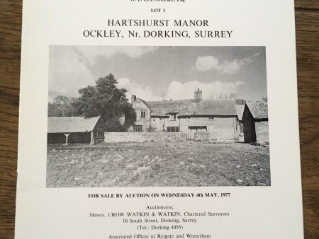 Hartshurst Manor, Ockley 1977 Sales Particular Discount