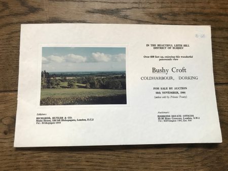 Bushy Croft - Coldharbour, Dorking 1966 Sales Particulars Hot on Sale