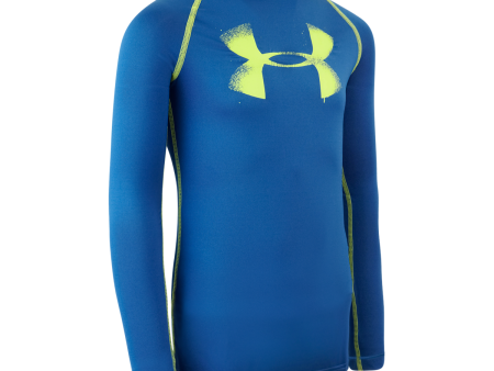 Under Armour Boys  Heatgear Fitted Big Logo L S Shirt For Cheap