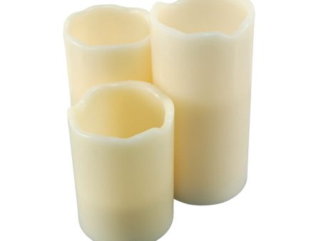 Flameless Vanilla Scented Candle Set (3) Supply