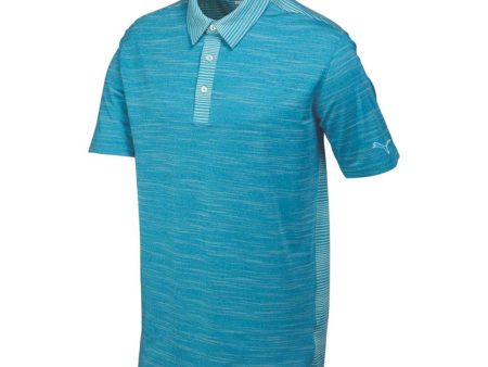 PUMA Men s Heather Stripe Cresting Polo Cloisonne Heather S Sale