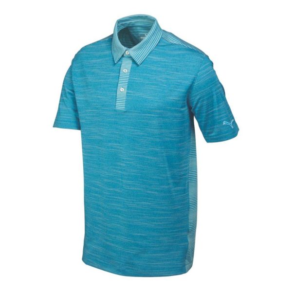 PUMA Men s Heather Stripe Cresting Polo Cloisonne Heather S Sale