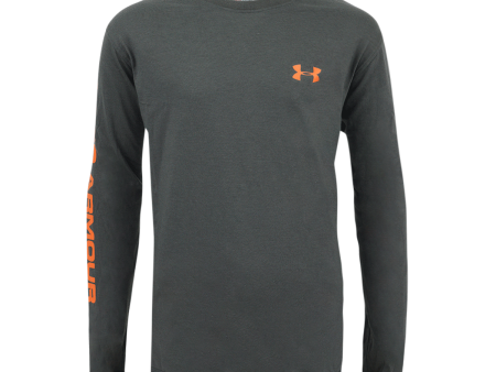 Under Armour Boy s UA Charged Cotton Sleeve Logo L S Shirt Fashion