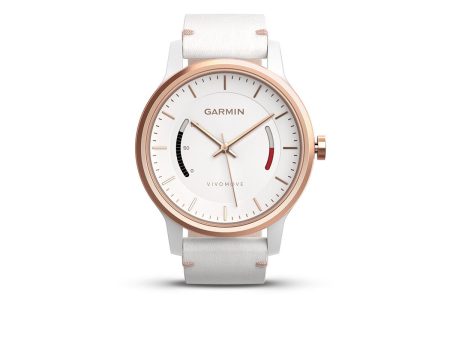 Garmin Vivomove Classic w  Leather Band (certified refurbished) White Rose Gold For Sale