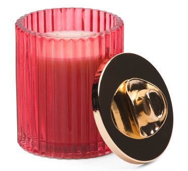 ENCHANTE 10oz Ribbed Jar Cowboy Hat Candle - Amber Rouge Online now