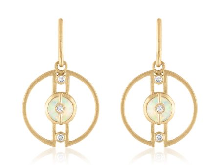 Petite Hoop Earrings with Ethiopian Opals and Diamonds Online Sale