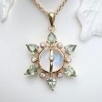 Jasmine Moonstone Pendant with Green Sapphires For Cheap