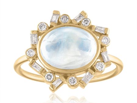 Jubilee Moonstone and Diamond Ring Discount