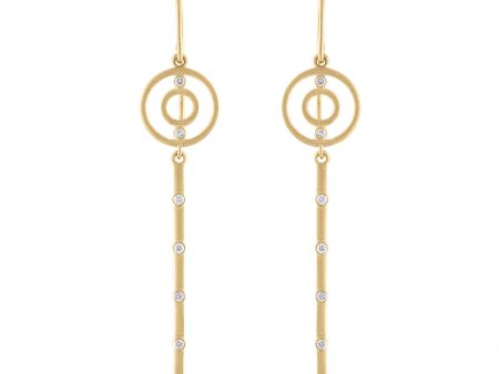 Gold and Diamond Linear Earrings Online Hot Sale