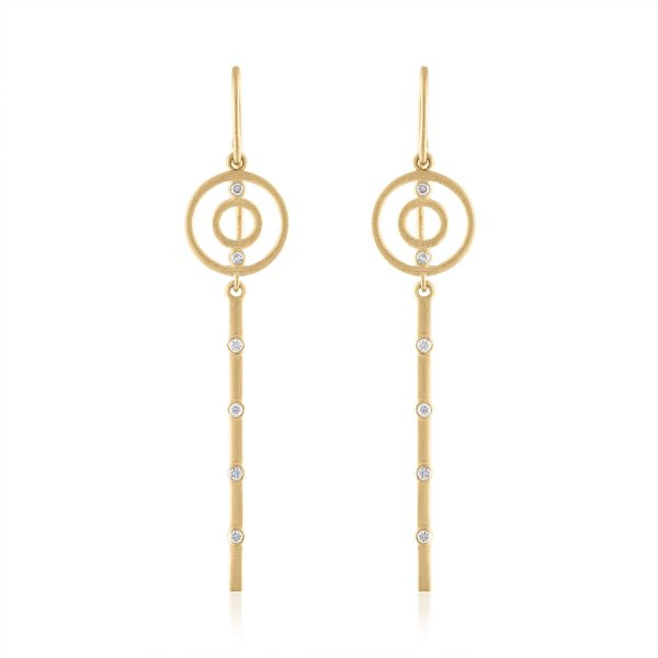 Gold and Diamond Linear Earrings Online Hot Sale