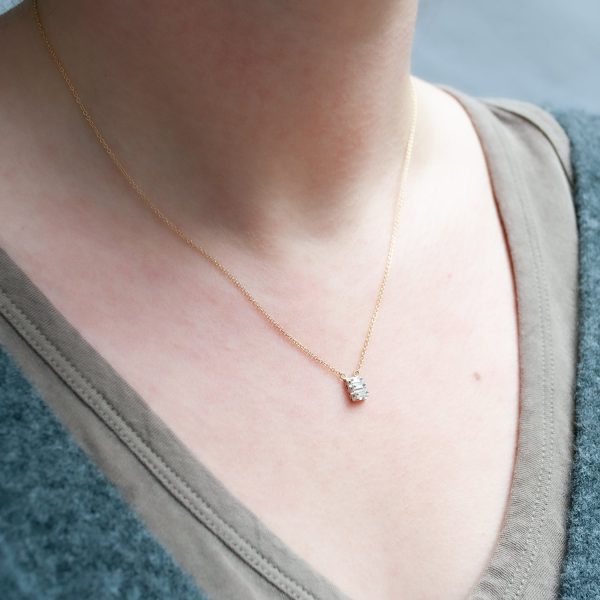 Triple Baguette Diamond Necklace For Discount