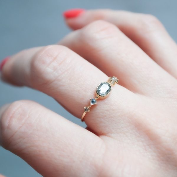 Celestial Diamond & Moonstone Ring For Sale