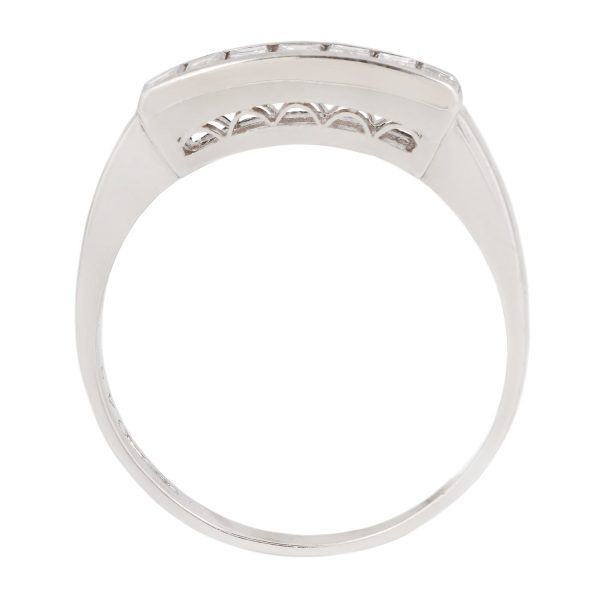 Platinum Seven Diamond Bar Ring For Discount