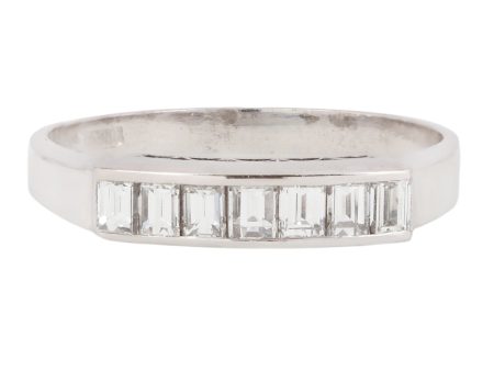 Platinum Seven Diamond Bar Ring For Discount