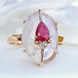 ONE OF A KIND MOONSTONE AND RUBY RING Online Hot Sale