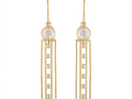 Moonstone and Diamond Earrings Online Sale