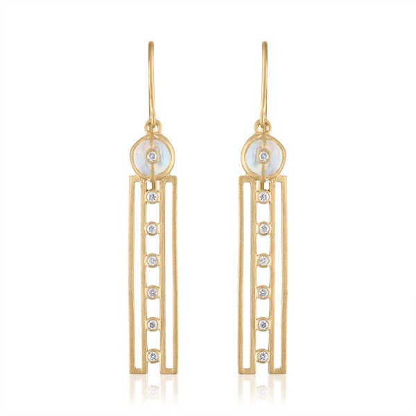 Moonstone and Diamond Earrings Online Sale