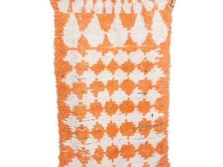 Orange & White Checker Rug For Sale